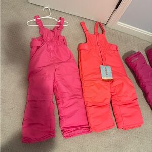 Kids Pink Snow Bib Overalls